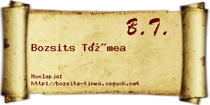 Bozsits Tímea névjegykártya